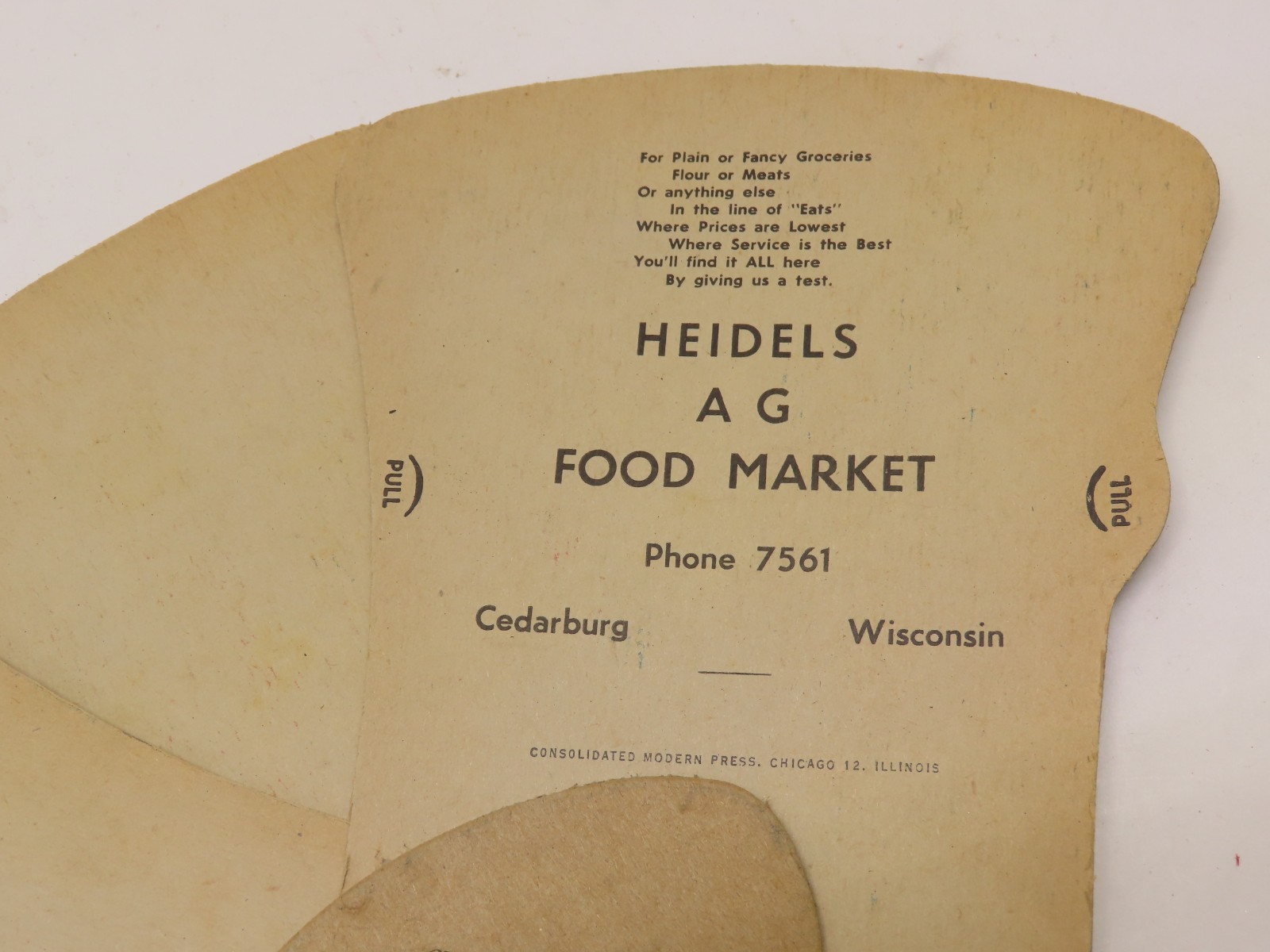Heidels AG Food Market Vintage Advertising Fold-Out Hand Fan