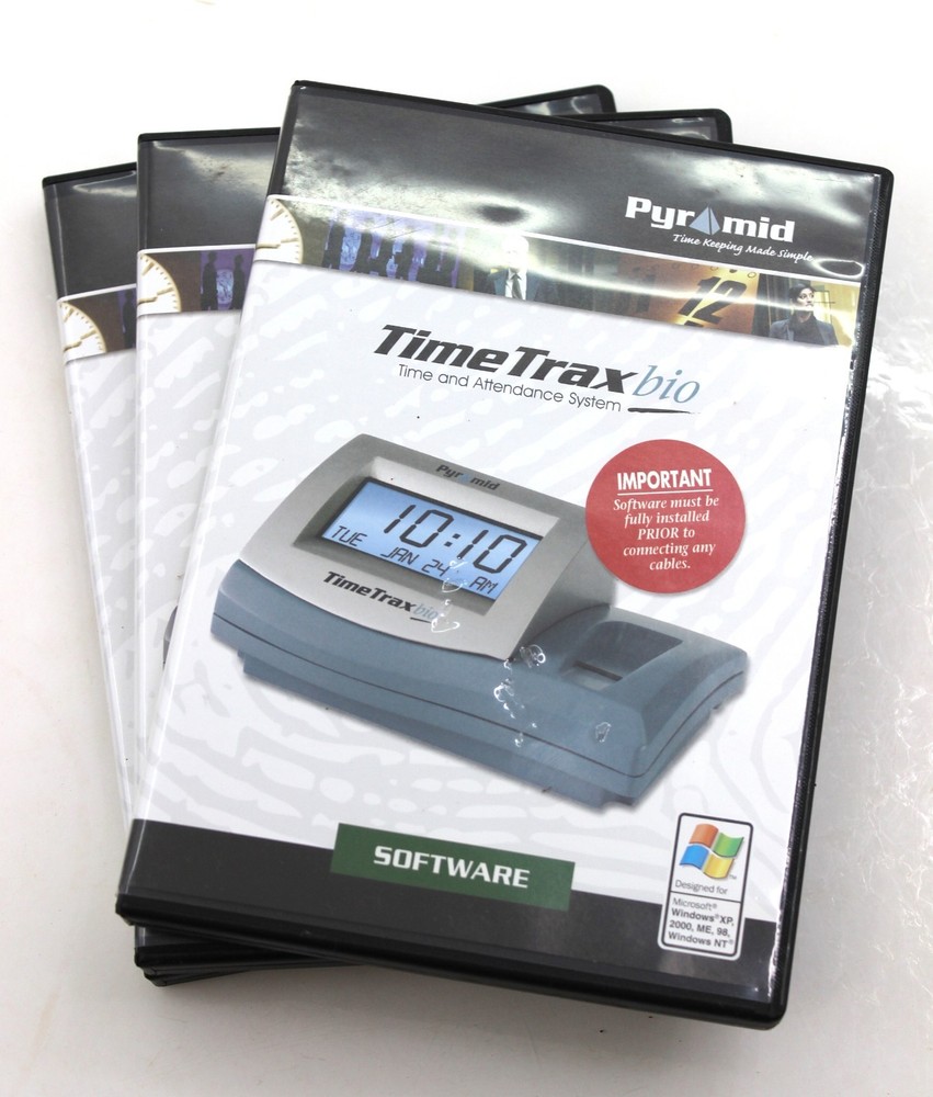 Pyramid Employee Time Trax Bio Recorder Fingerprint Reader Clock- 4 Systems Pack