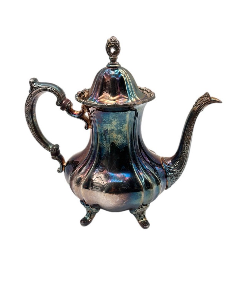 Poole Silver Plate Lancaster Rose 400 Tea Coffee Pot Pitcher Kettle