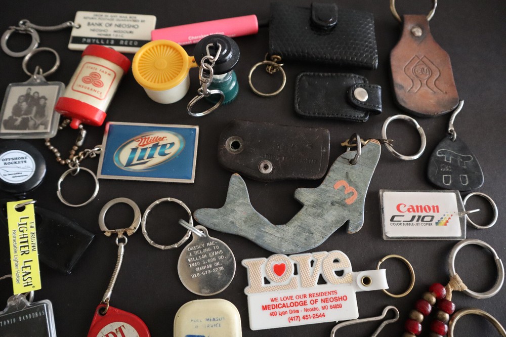 Junk Drawer Keychains Lot Tupperware Good Luck Retractable Lantern Advertising