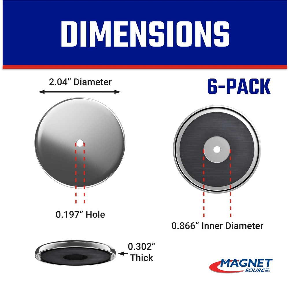 Ceramic Round Base Magnet Pack - Heavy-Duty Strong Magnets - 35 lb Pull Each ...