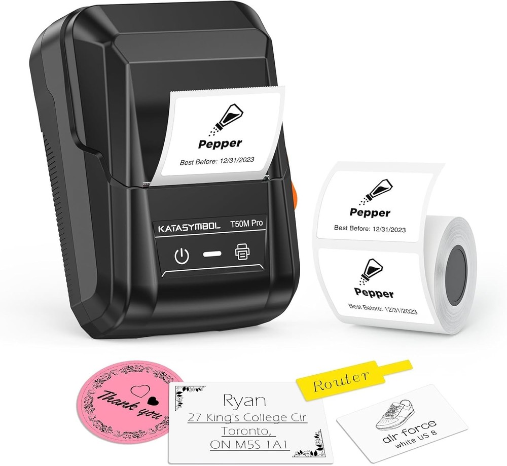 T50M Pro Bluetooth Label Maker Machine with Tape, Wide Waterproof Label, Vers...