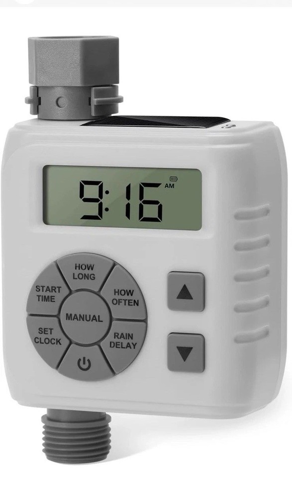 Sprinkler Timer, Programmable Irrigation Water Timer for Garden Hose, Solar/Batt