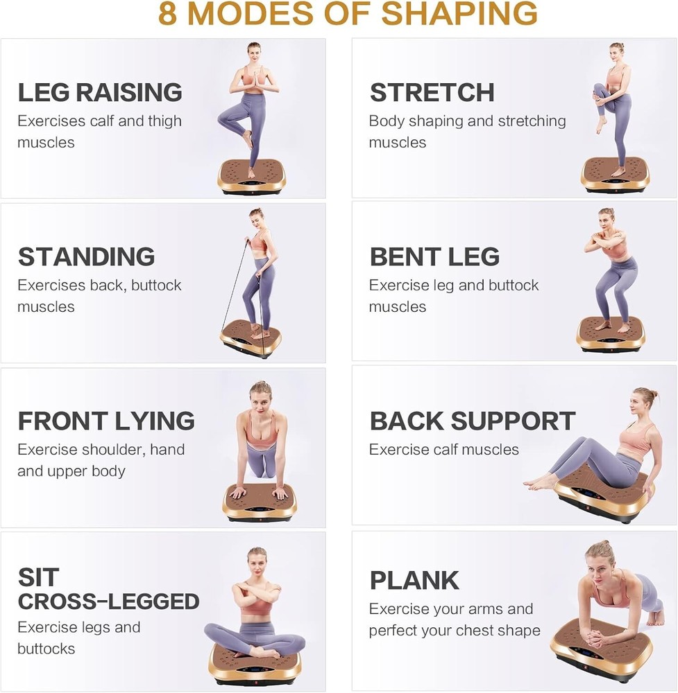 Vibration Plate Exercise Machine for Full-Body Workout & Toning - Remote Control