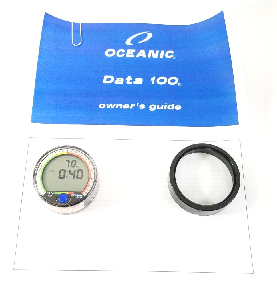 Oceanic Data 100 Puck Scuba Dive Computer with backlight + Manual #4121