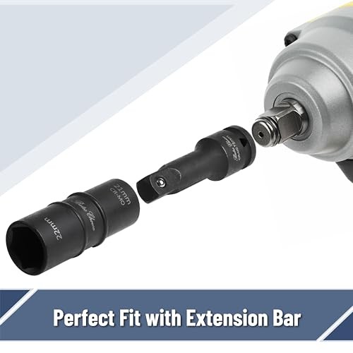 Bates- Lug Nut Impact Socket Set, 5 pcs, Lug Nut Socket Set 1/2 Drive, 21mm