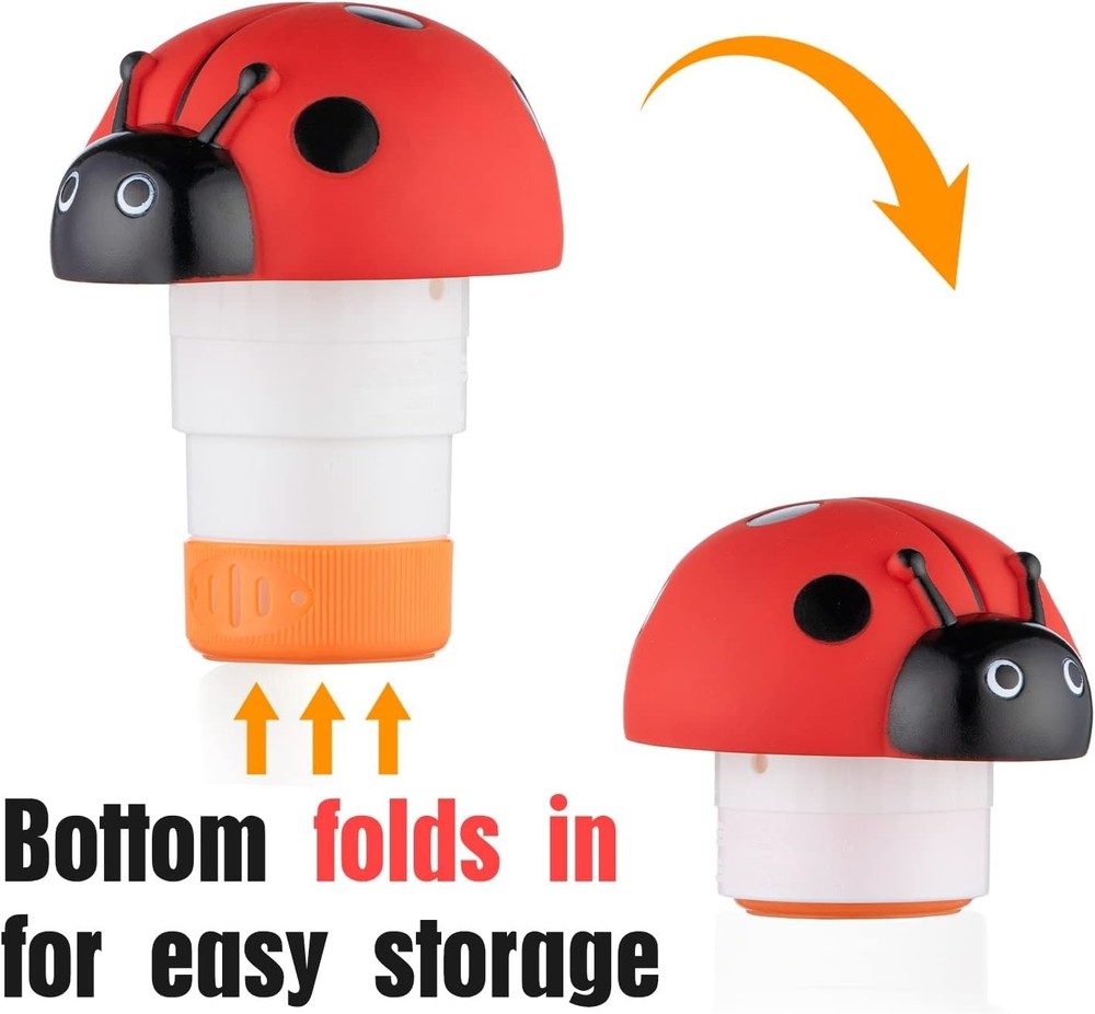 Durable Ladybug Pool Chlorine dispenser for 1" Tabs - Collapsible Design