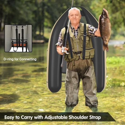Inflatable Fishing Float with Adjustable Straps & Storage Pockets-Camouflage