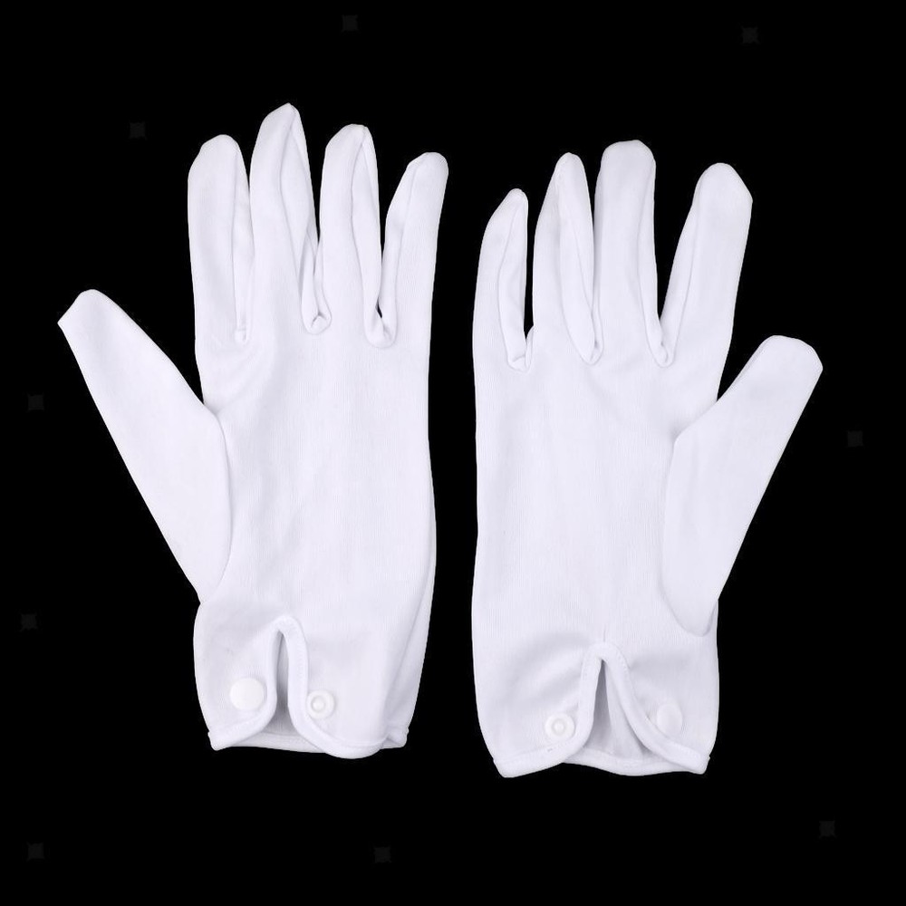 1 Pair Billiard Referee Gloves - White