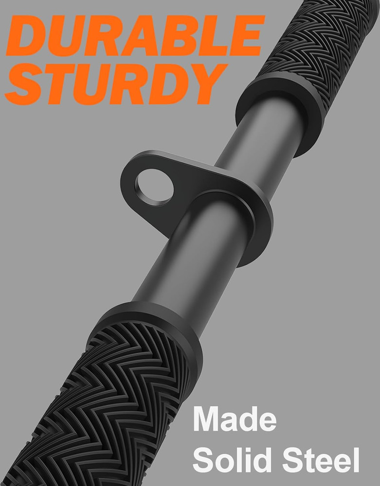 Straight Bar Cable Attachment, Non-Slip Tricep Bar for Tricep Pull Down Attachme