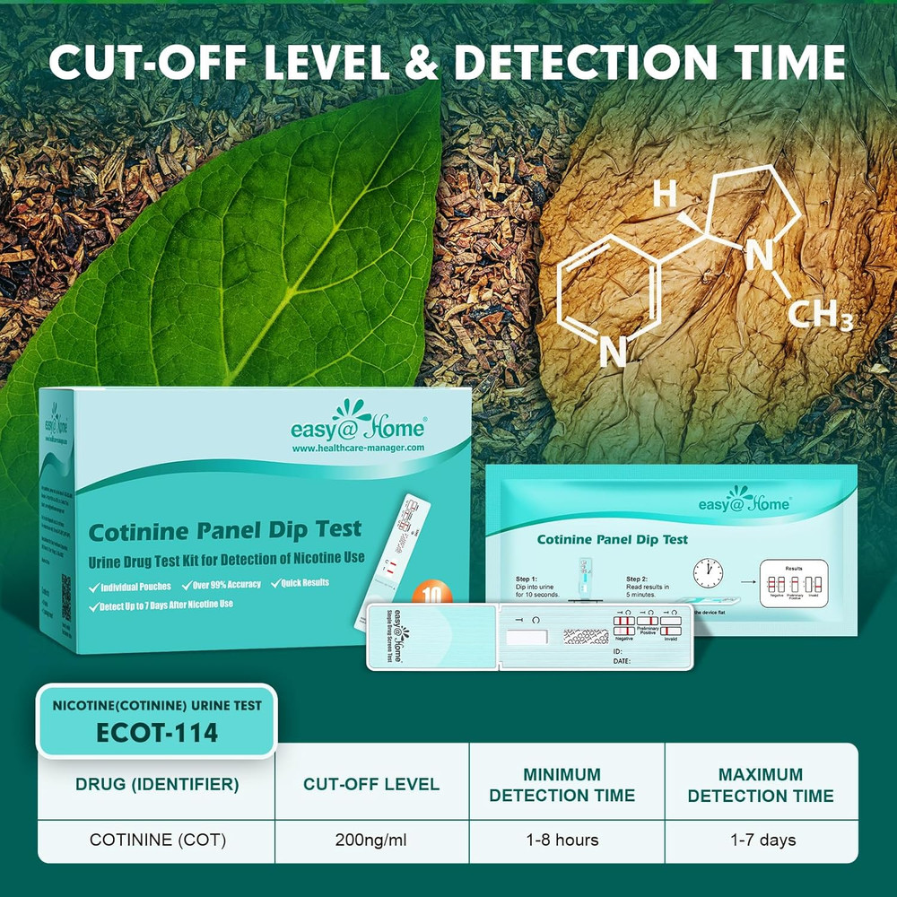 Nicotine Urine Test Strips Kit, Sesitive Rapid Testing Detection 25 Pack