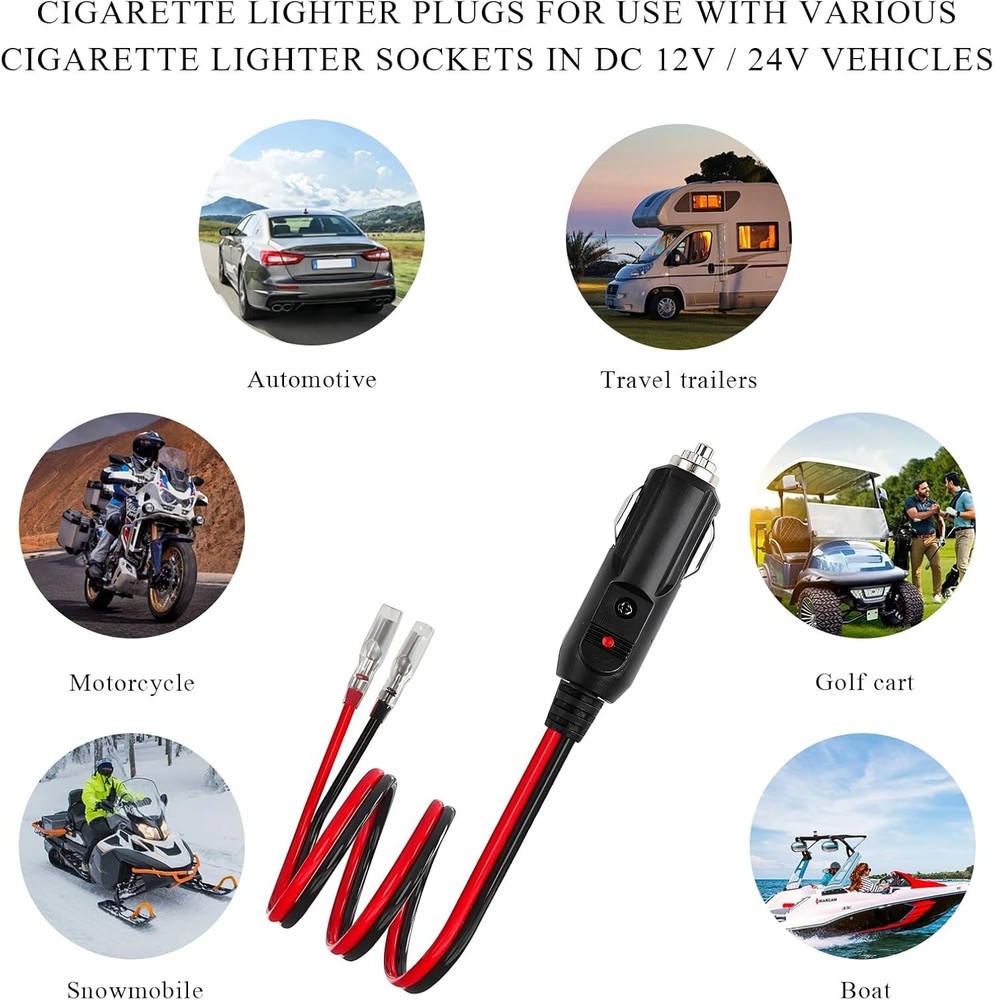 Durable 12V DC Cigarette Lighter Socket Connector with Quick Plug & Play Design