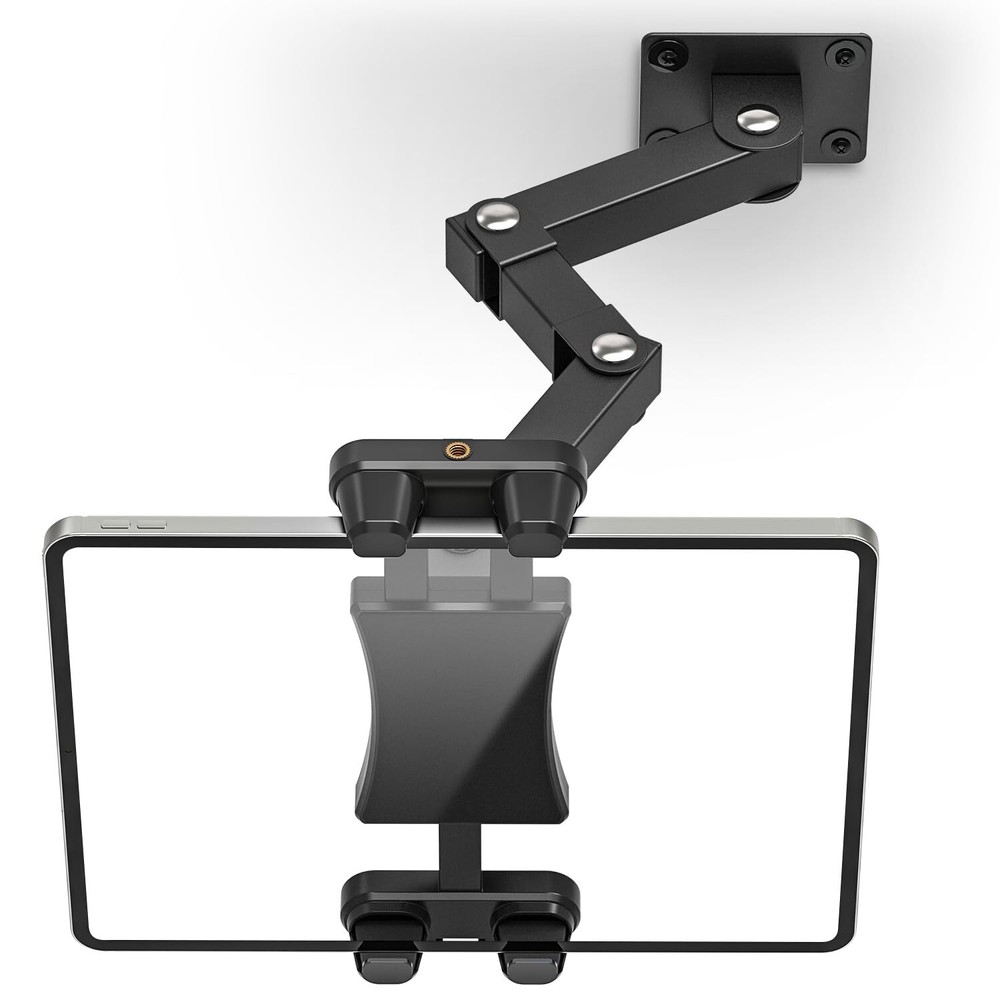 Wall Mount Tablet Holder 3-Stage Extendable Arm 360° Rotating for Kitchen Office
