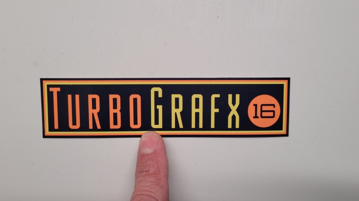 Turbografx 16 logo- high quality vinyl sticker 6" x 1.5"