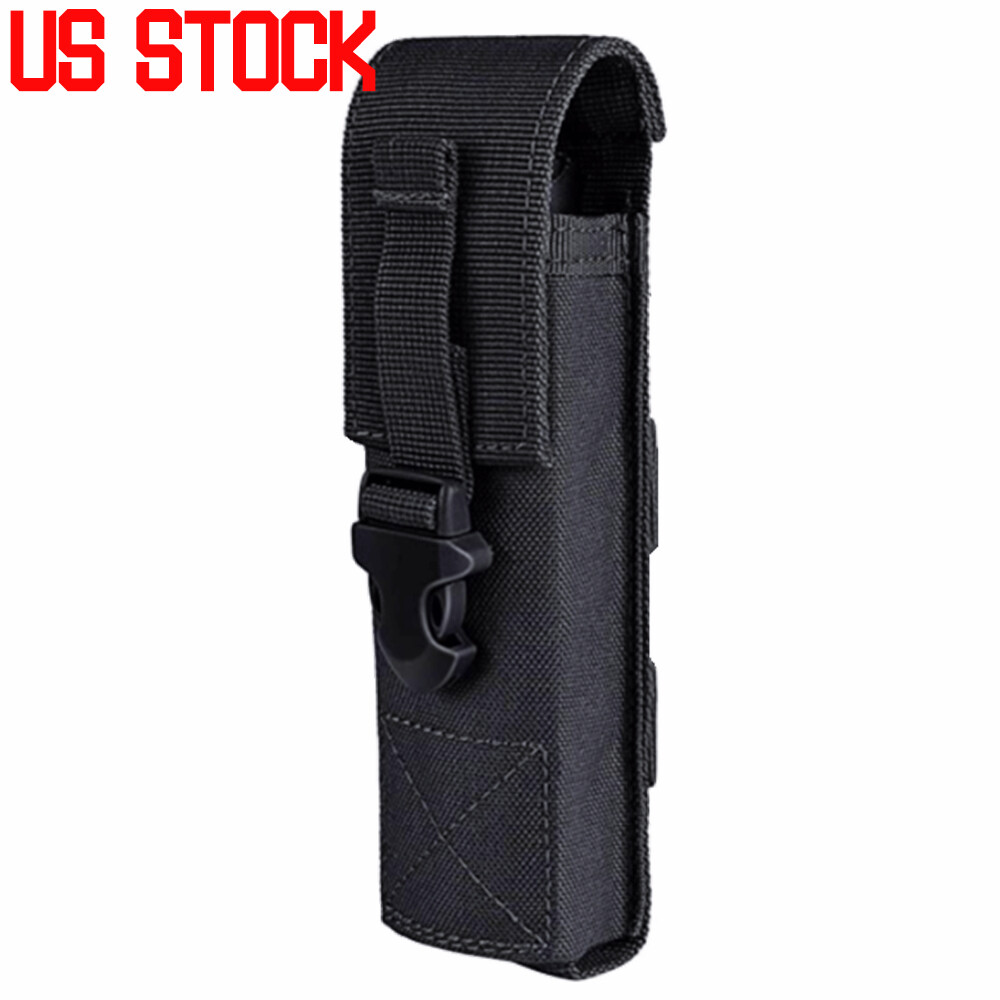 Tactical Molle Flashlight Pouch LED Torch Holster Pack EDC Tool Bag Accessories