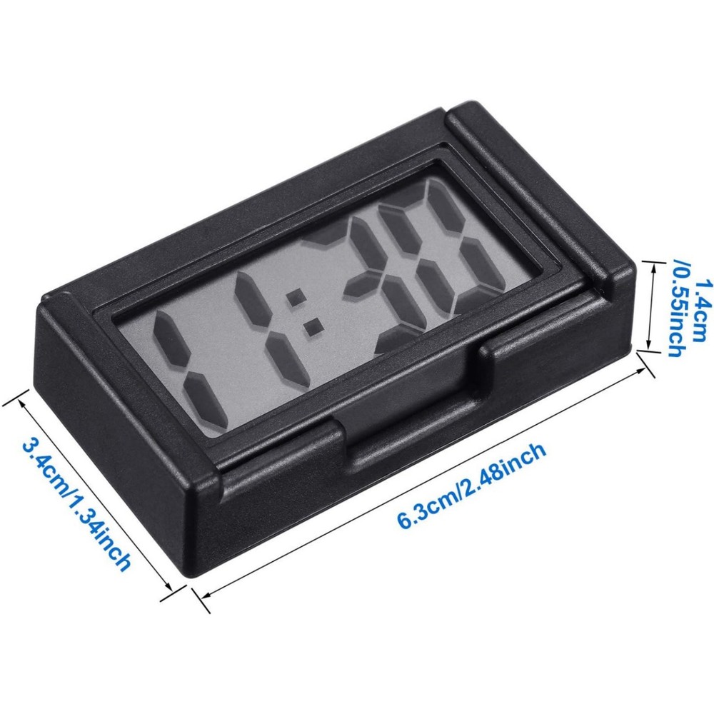 High Quality 3 Pack Mini Digital Clock Small Adhesive Stick On LCD Display Clear