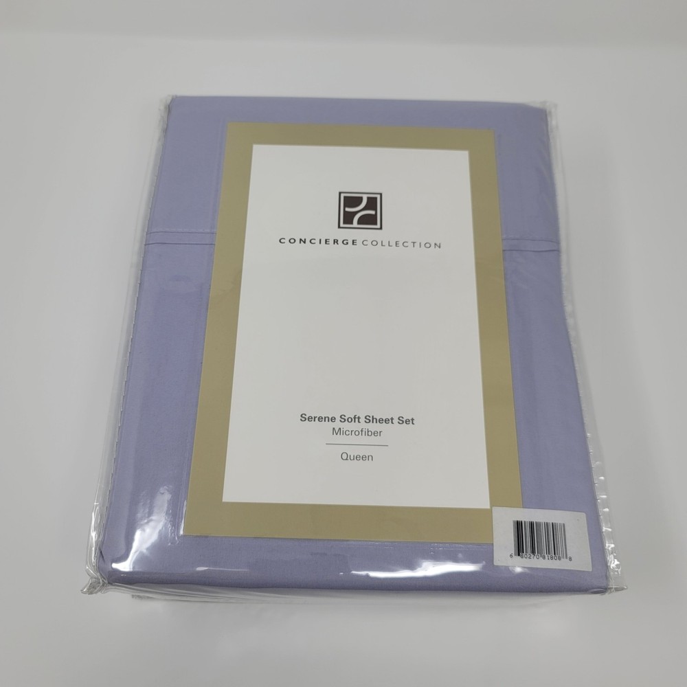 Concierge Collection Queen 6 Pc Soft Sheet Set Lavender Bedding Microfiber New
