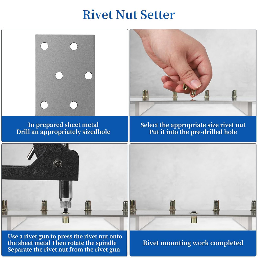 Rivet Nut Tool Kit,Rivnut Tool,500Pcs Metric Rivet Nut Combination M3/M4/M5/M6