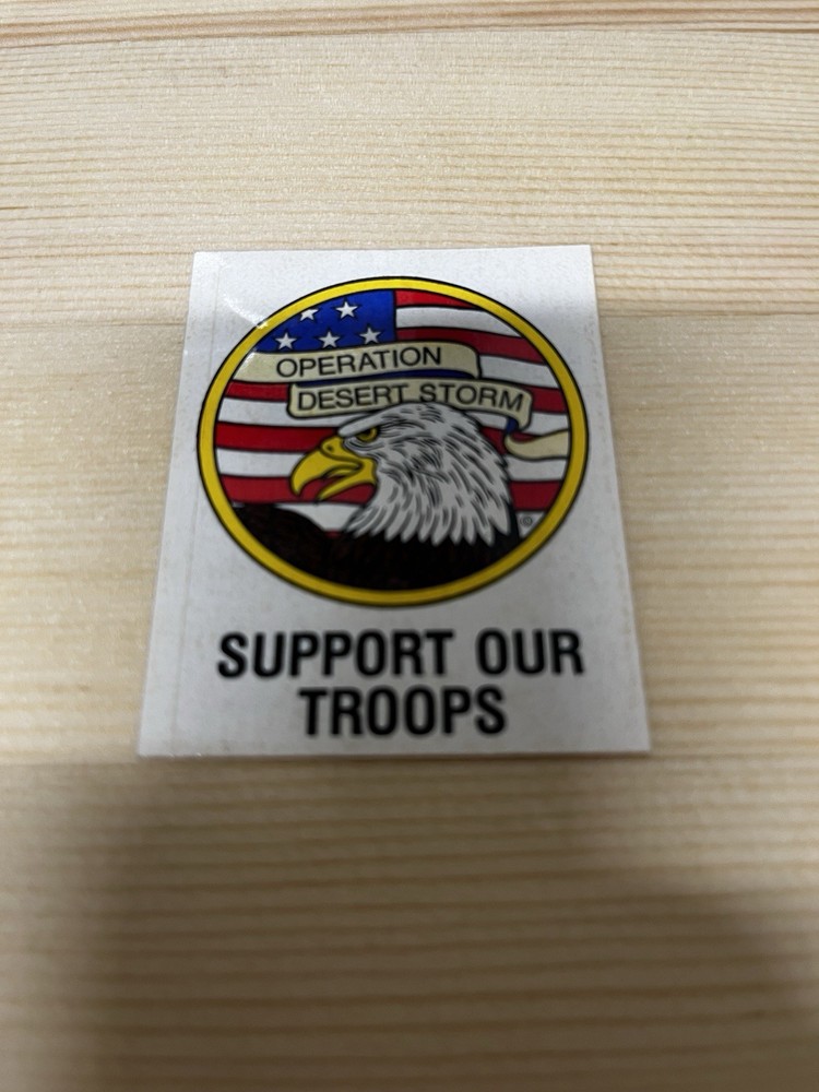 Vintage Operation Desert Storm “Support Our Troops” Eagle Flag Sticker
