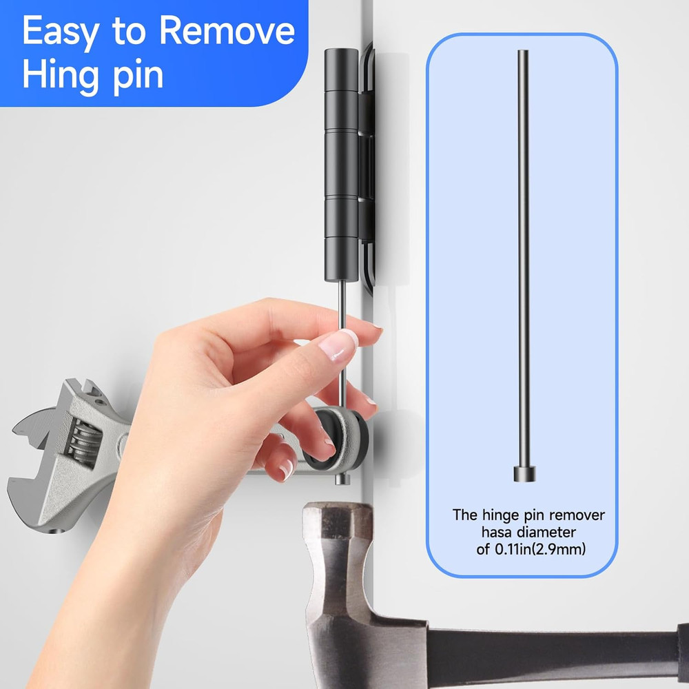 Knuckle Bender Adjustable Door Hinge Tool with Built-In Hinge Pin Remover, Heavy