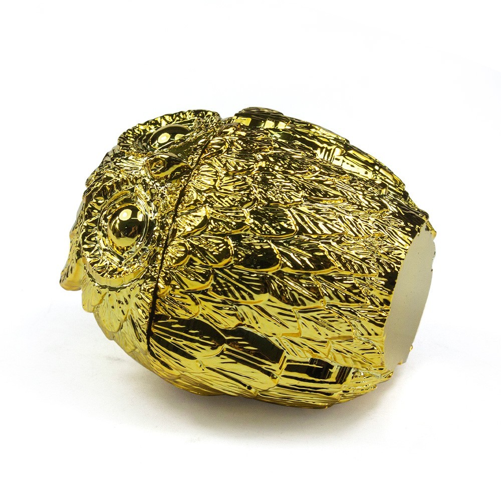 1 Vintage Metal Owl Tobacco Grinder 4 Piece Zinc Teeth Herb Crusher Spice Mill