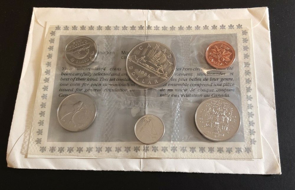 Canada 1986 Proof-Like Set (6 Coins) w/ COA and Envelope