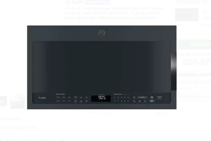 NEW GE BLACK SLATE OVER THE RANGE MICROWAVE - PVM9005FMDS