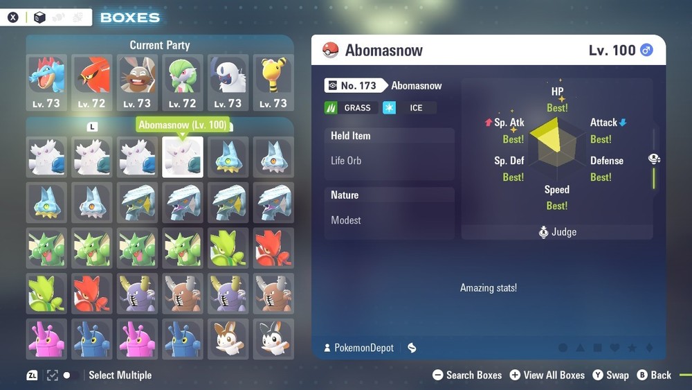 6IV Shiny Abomasnow Pokemon Legends ZA *SAME DAY*