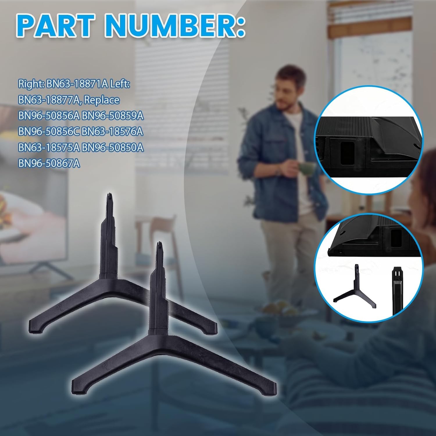 TV Stand Legs BN63-18871A BN63-18877A For Samsung UN50TU7000FXZA UN55TU7000FXZA