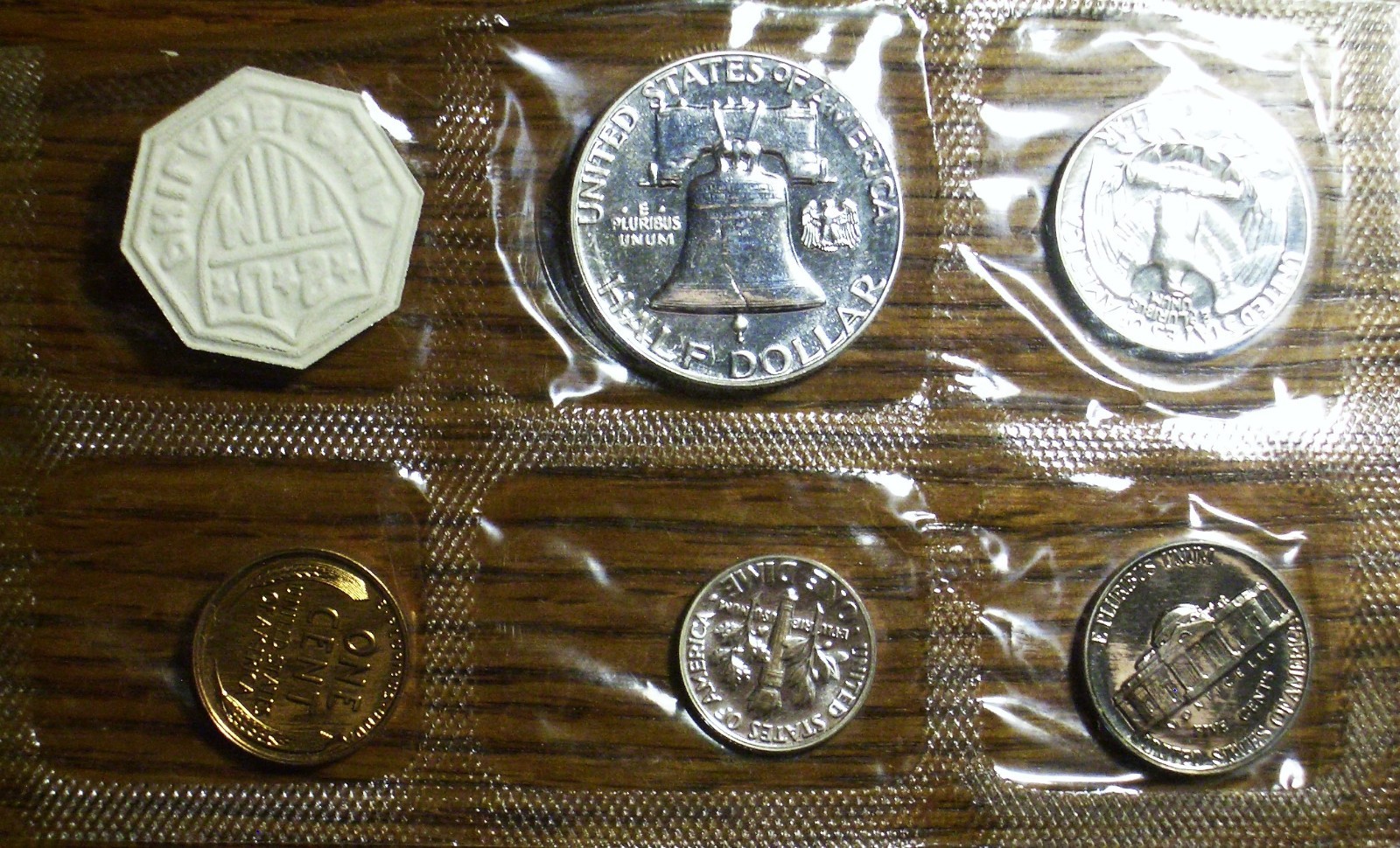 1- OPENED 1957 SILVER PROOF SET FROM US MINT