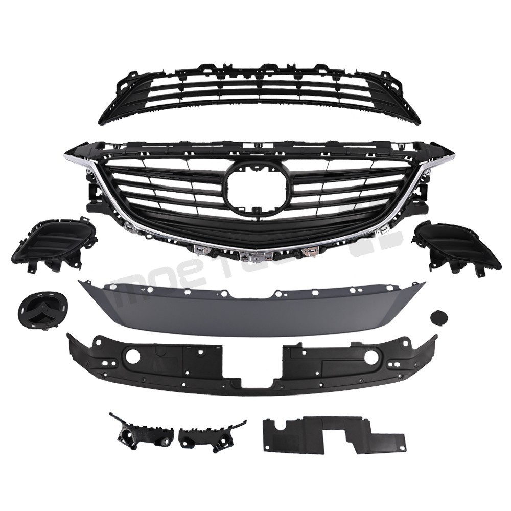 Front Bumper Grille Grill Radiator Support Bracket Set For Mazda 6 2014-2017