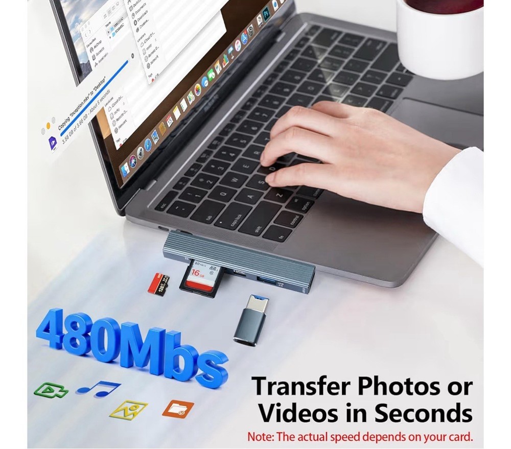 SD Card Reader USB C, WZDYFL SD Card Reader for iPhone Memory Card Reader