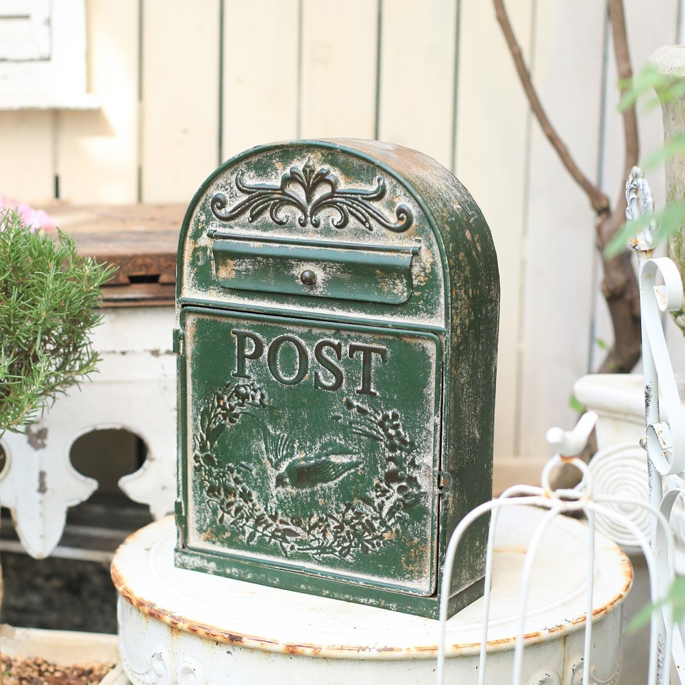 Green Mailboxes Wall Mount for Outside Vintage Style