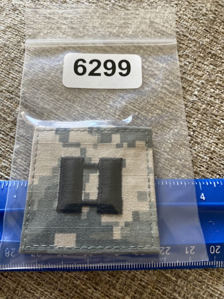 US Army Captain CPT O-3 Rank ACU Hook / Loop Pattern Military Patch INV6299