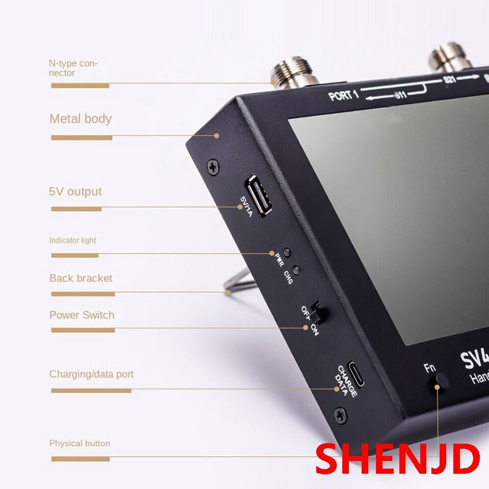 SV4401A 50KHz-4.4GHz VNA Vector Network Analyzer 100DB Dynamic 7 Inch Touch LCD