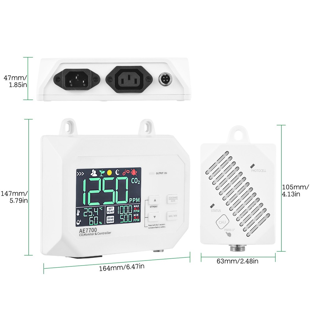 CO2 Monitor & Controller CO2 Concentration Tester Controller 0~9999ppm KHFA