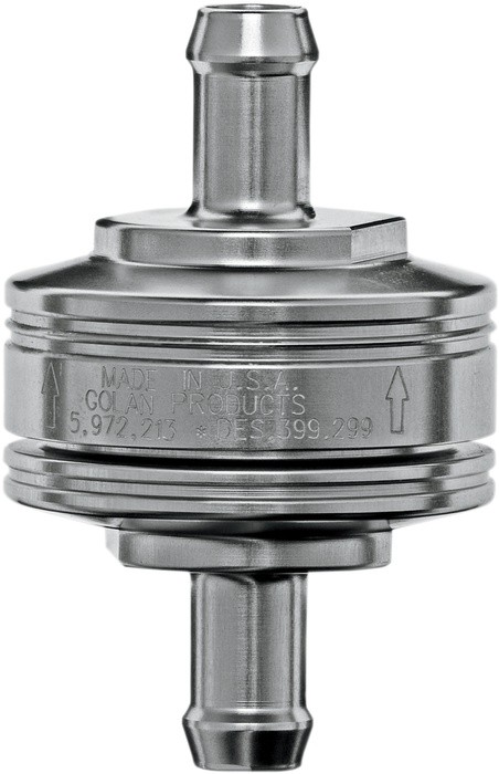 Golan Peak Flow Super Mini Fuel Filter 5/16in. Chrome