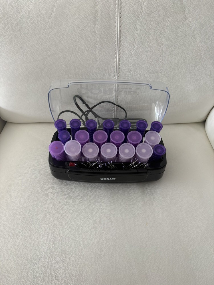 Conair Easy Start Curls & Waves HS11RX 20 Multi-Size Purple Hot Rollers w/ Clips