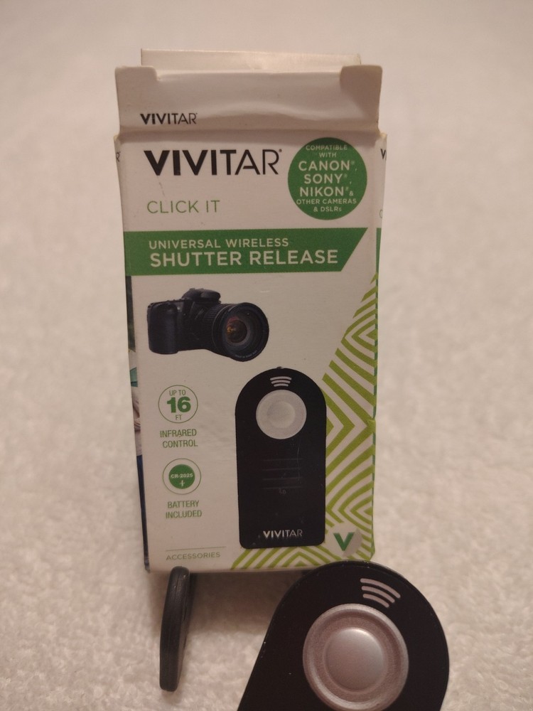 Vivitar VIV-RC6 ~ Universal Wireless Shutter Release (Black) ~ Open Box ~ NEW