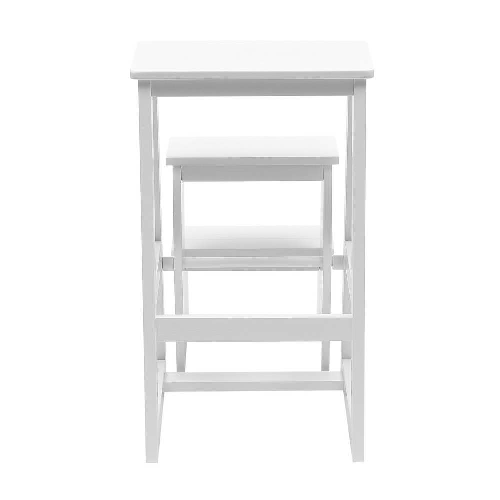 Folding Solid Wood Library Ladder Chair, Portable Multi-Functional Stool