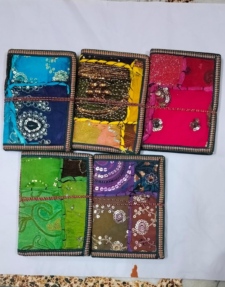 Patchwork Fabric Diary Journal Lot of 8 Sets (8x4=32 pcs) Gifting - Mix Pattern