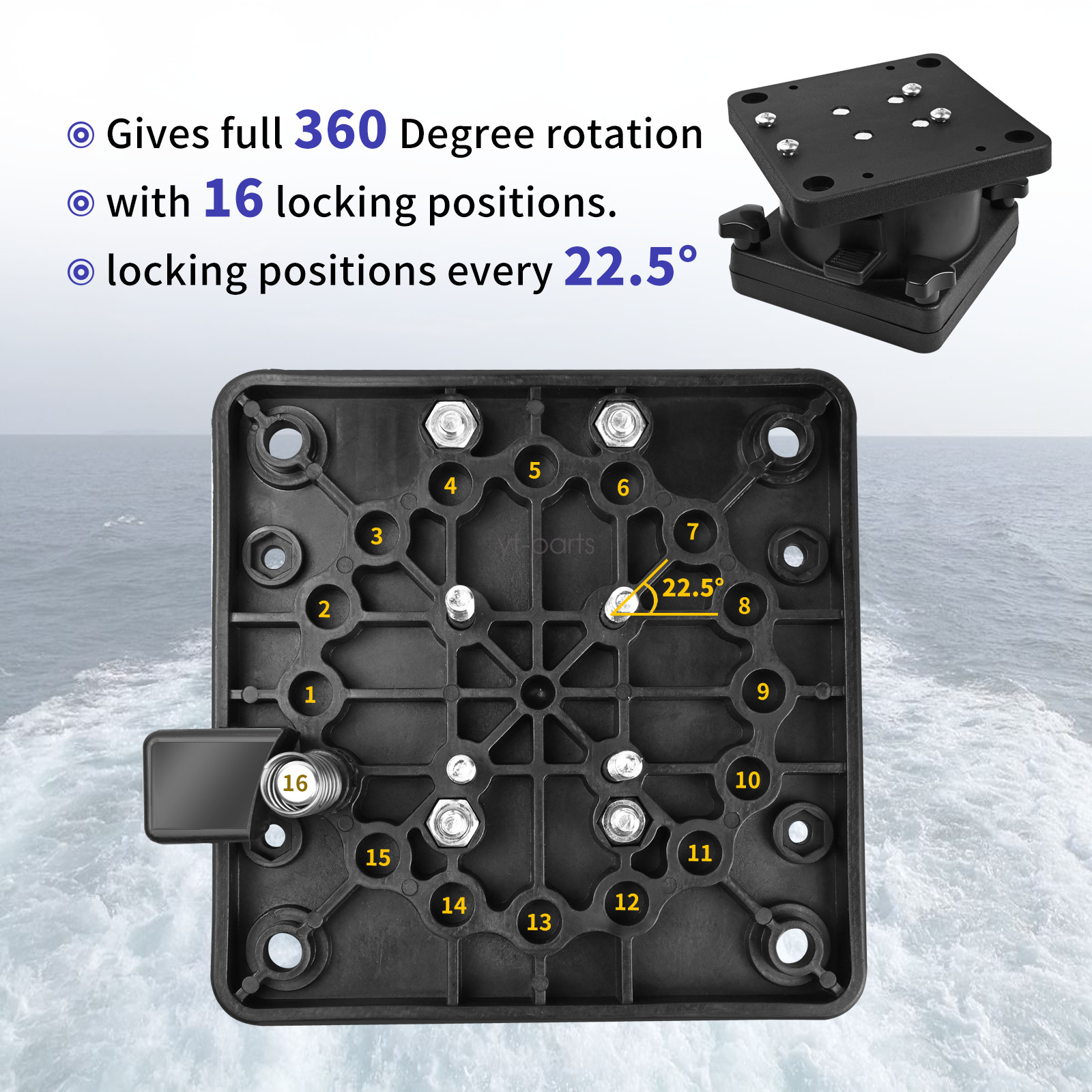 1026 (2 sets) Swivel Pedestal Mount for All Downrigger Models