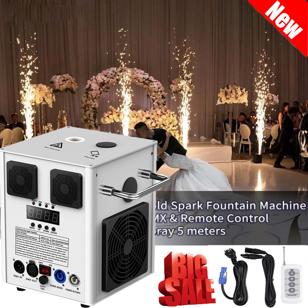 700W Cold Spark Firework Machine Stage Effect Wedding DMX DJ Party w/Flight Case
