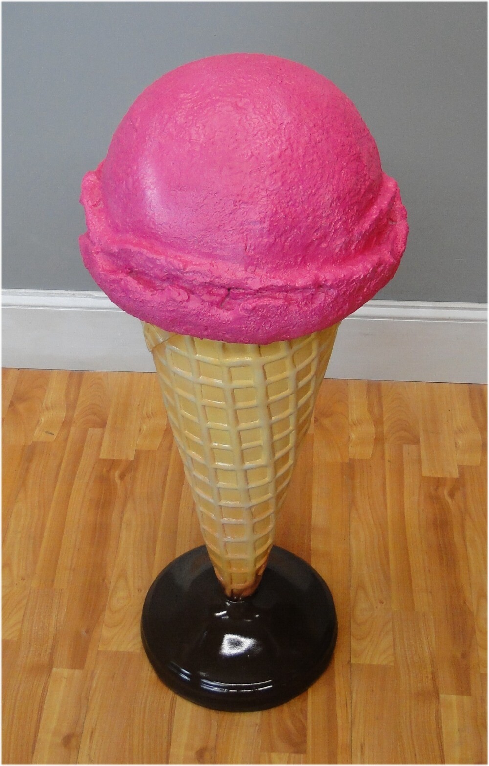 Strawberry Ice Cream Cone Shop Display Sign 3 Ft Standing
