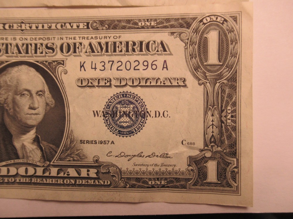 FOUR Consecutive 1957 A $1 Silver Certificates, UNC
