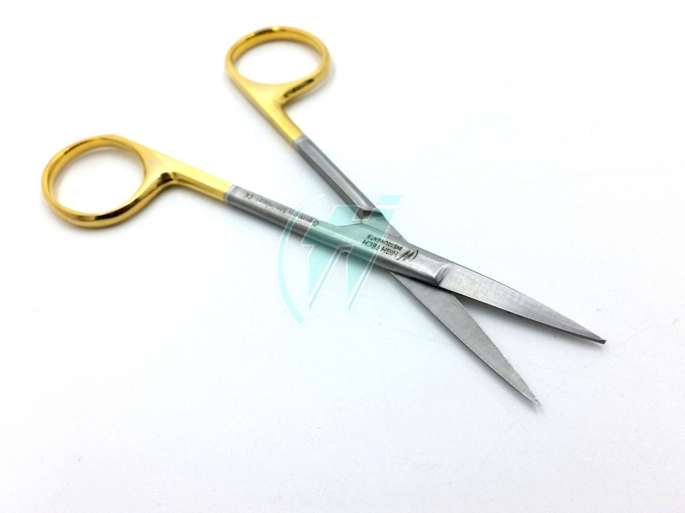 6 GOLD HANDLE IRIS MICRO DISSECTING SCISSORS STRAIGHT 4.5"