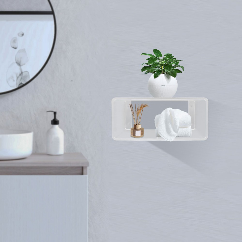 Clear Acrylic 2-Tier Wall-Mounted Nightstand | Floating Bedside Table