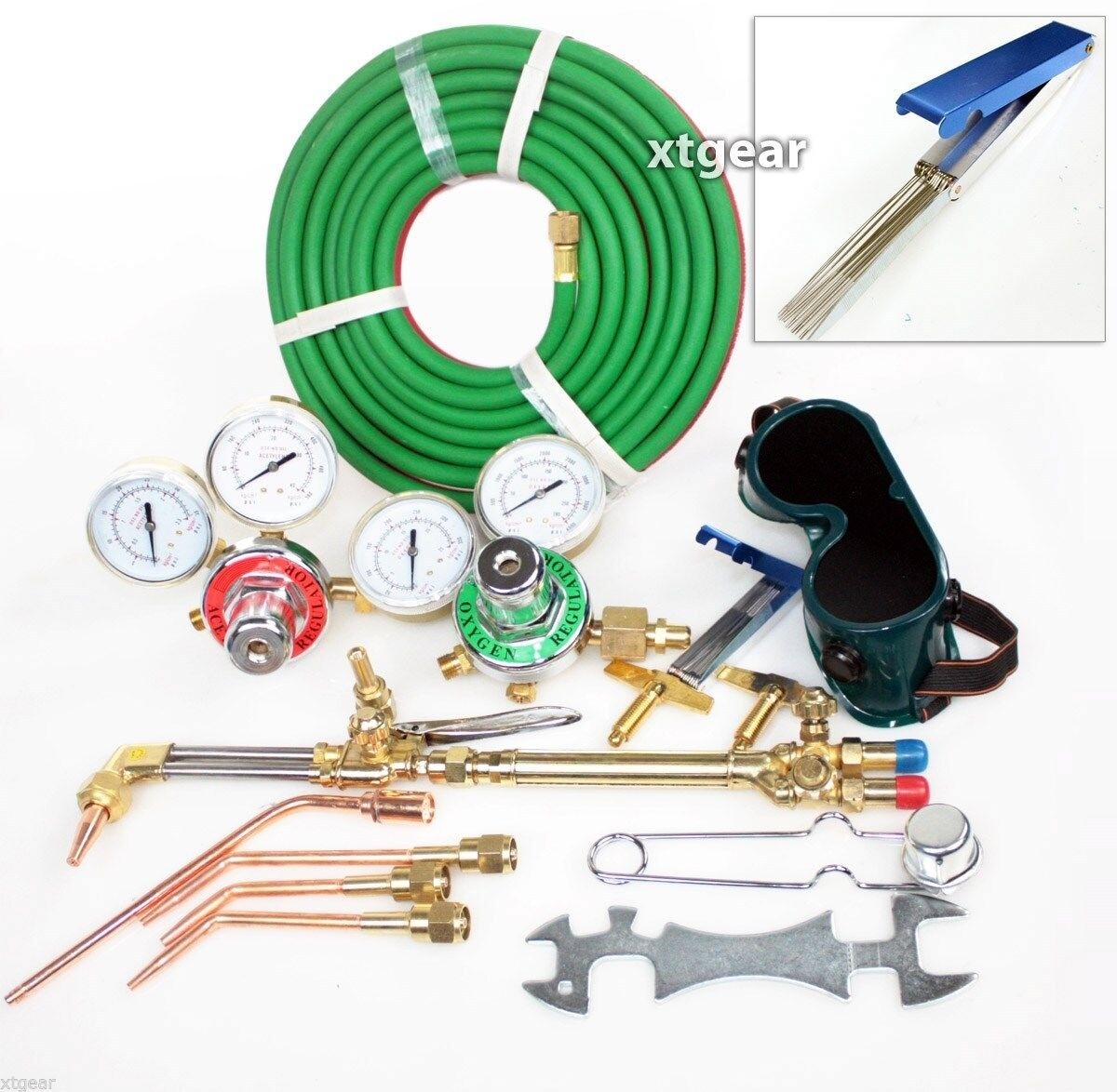 ACETYLENE & OXYGEN WELDING CUTTING OUTFIT TORCH SET GAS WELDER KIT w/15FT HOSES