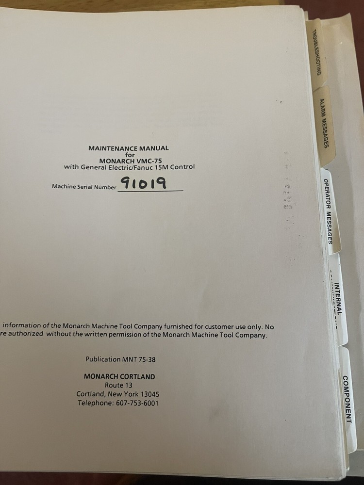 Monarch VMC Programming Manual