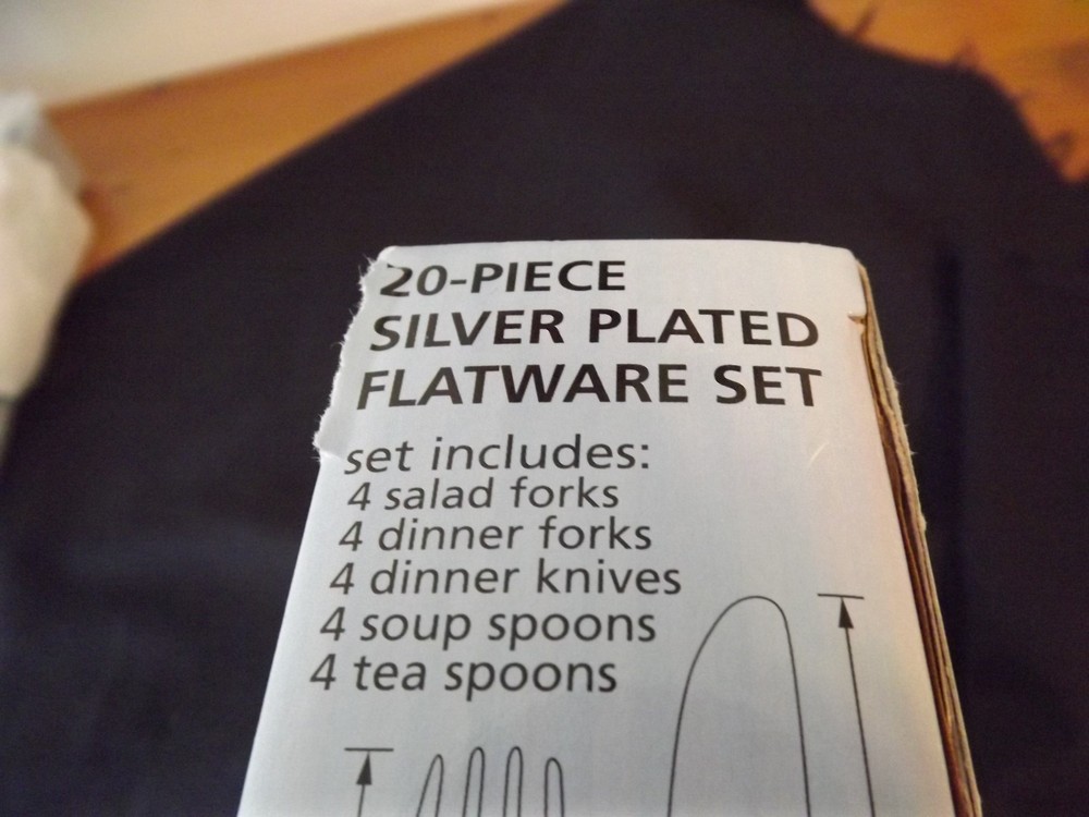 new 20pc SILVER PLATED FLATWARE SET 4-PLACE SETTINGS REGENT SQUARE 2 sets avail